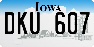 IA license plate DKU607