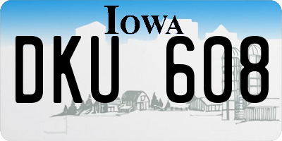 IA license plate DKU608