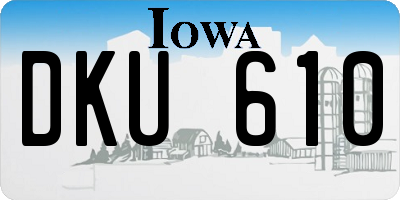 IA license plate DKU610