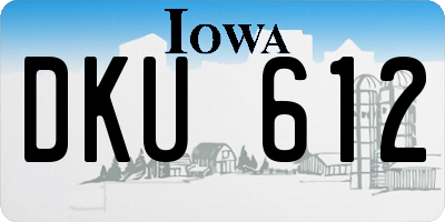 IA license plate DKU612