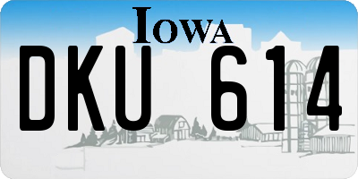 IA license plate DKU614