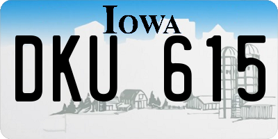 IA license plate DKU615