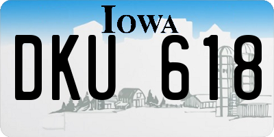 IA license plate DKU618