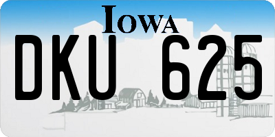 IA license plate DKU625