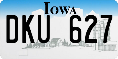 IA license plate DKU627