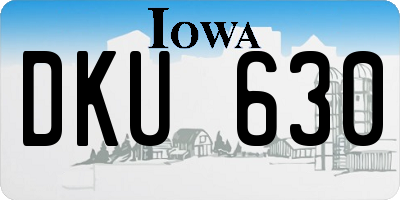 IA license plate DKU630