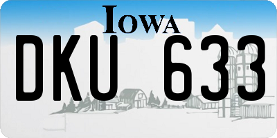 IA license plate DKU633