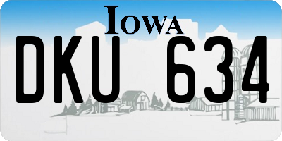 IA license plate DKU634