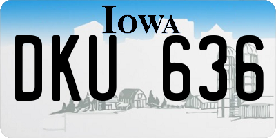 IA license plate DKU636