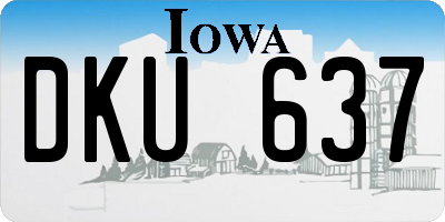 IA license plate DKU637