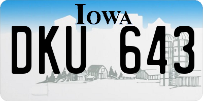 IA license plate DKU643