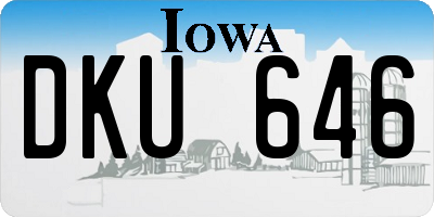 IA license plate DKU646