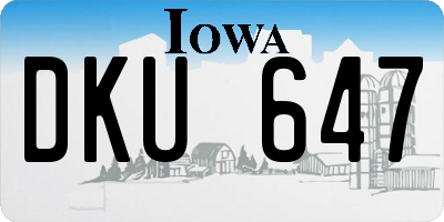 IA license plate DKU647
