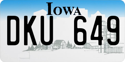 IA license plate DKU649