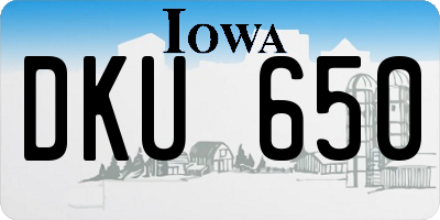 IA license plate DKU650