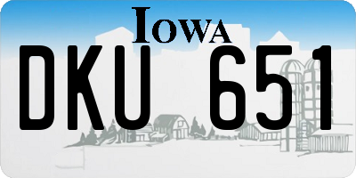 IA license plate DKU651
