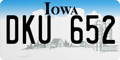 IA license plate DKU652