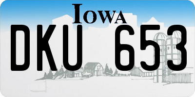 IA license plate DKU653