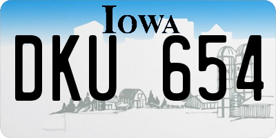 IA license plate DKU654