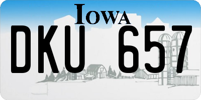 IA license plate DKU657