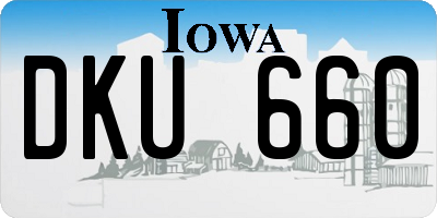 IA license plate DKU660