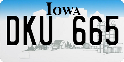 IA license plate DKU665
