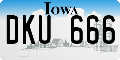 IA license plate DKU666