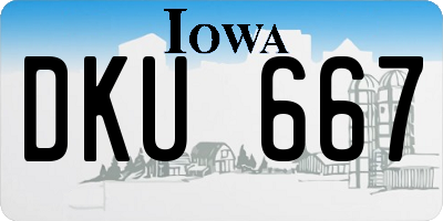 IA license plate DKU667