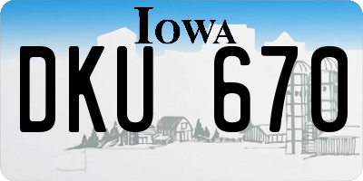 IA license plate DKU670