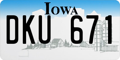 IA license plate DKU671