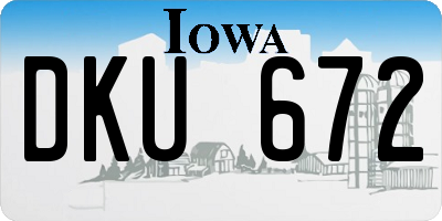 IA license plate DKU672