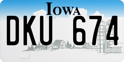 IA license plate DKU674
