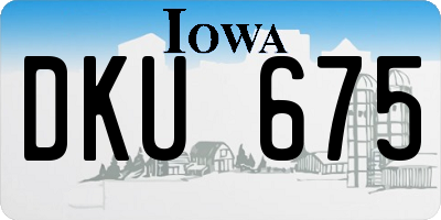 IA license plate DKU675