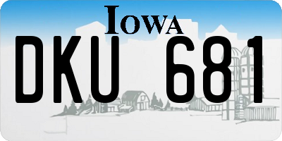 IA license plate DKU681