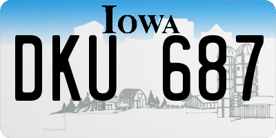 IA license plate DKU687