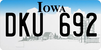 IA license plate DKU692