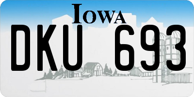 IA license plate DKU693
