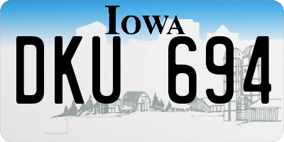 IA license plate DKU694