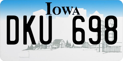 IA license plate DKU698