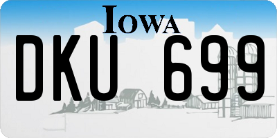 IA license plate DKU699