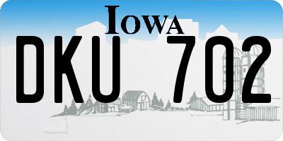 IA license plate DKU702