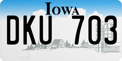 IA license plate DKU703