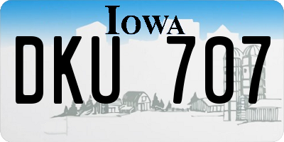 IA license plate DKU707