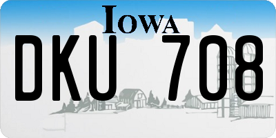IA license plate DKU708