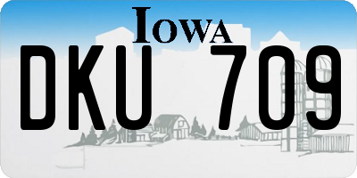 IA license plate DKU709