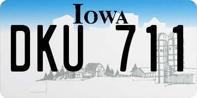 IA license plate DKU711