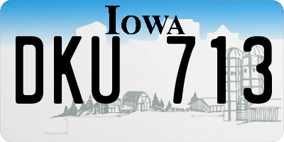 IA license plate DKU713