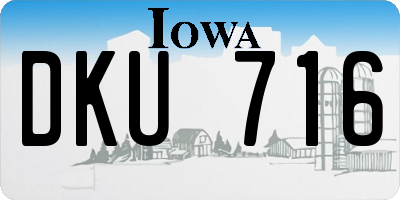 IA license plate DKU716