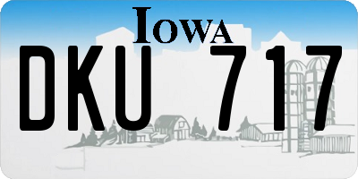 IA license plate DKU717