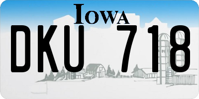 IA license plate DKU718